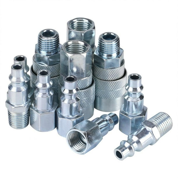 Heavy Duty Quick Coupler Set Air Hose Connector Fittings 1/4 NPT Tools Plug Heavy Duty Quick Coupler Set Air Hose Connector Fittings 1/4 NPT Tools Plug